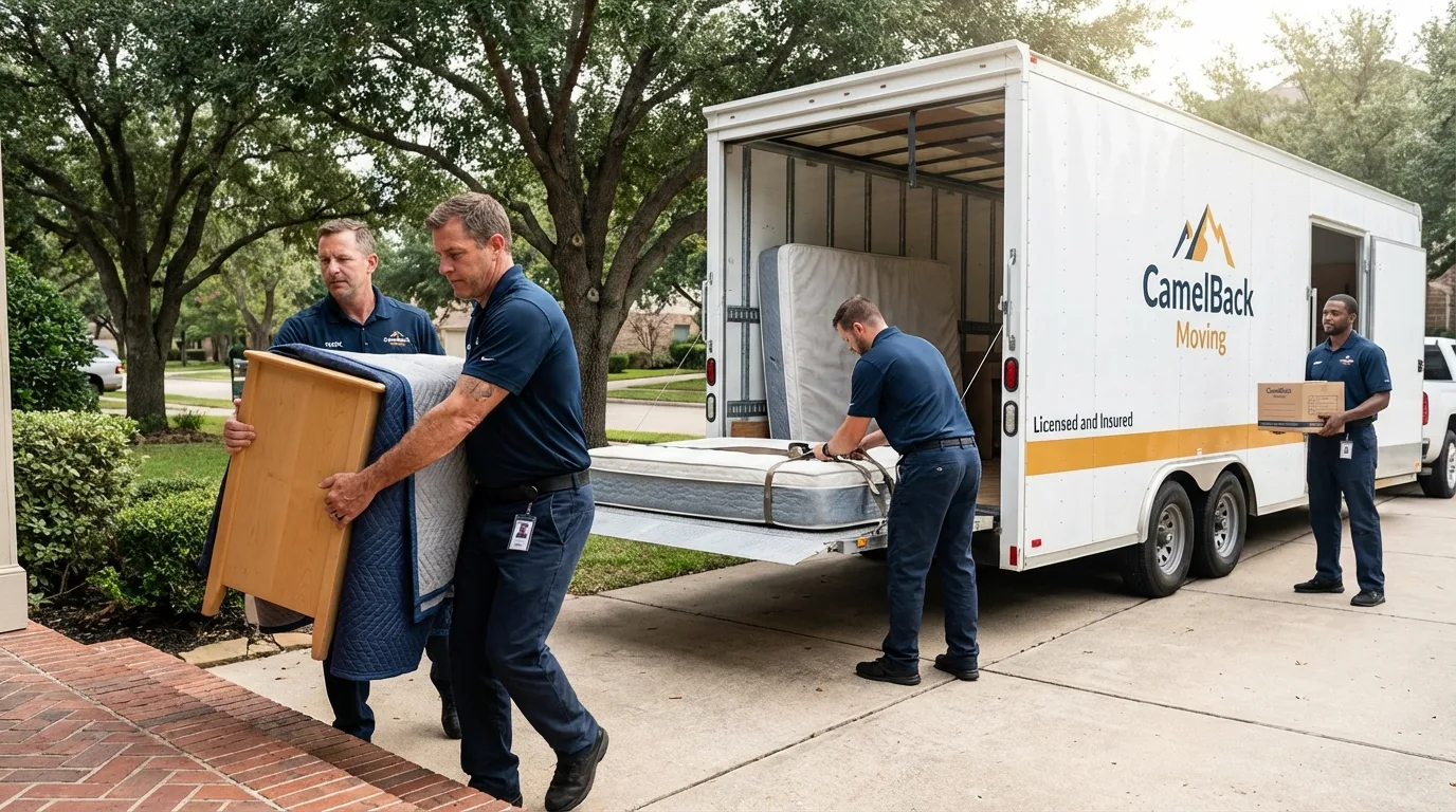 Crew loading residential truck for cross-state move from Cheswick, PA
